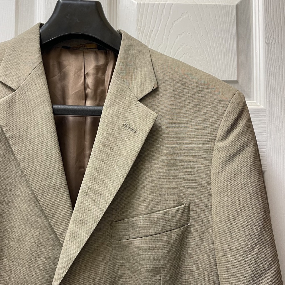 Brooks Brothers Blazer 42R Brown Wool 346 Windowpane Sport Coat Business Casual